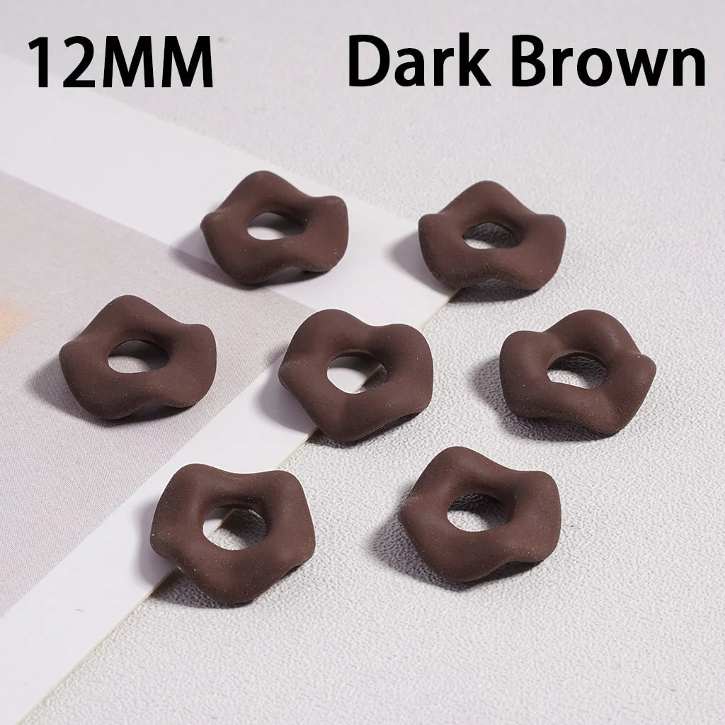 z-Acrylic Spacer Beads Rubber Painted Wavy Shape, Solid Color, 12MM (Single Color is available for 500pcs(Whole Bag) Only)