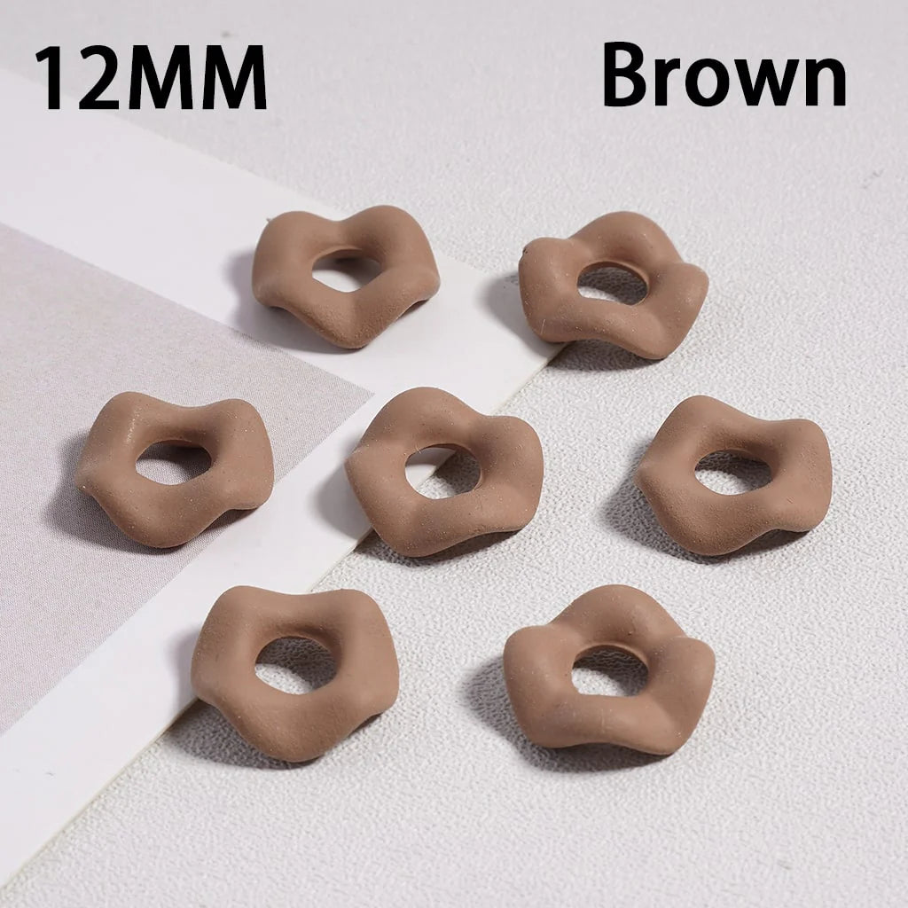 z-Acrylic Spacer Beads Rubber Painted Wavy Shape, Solid Color, 12MM (Single Color is available for 500pcs(Whole Bag) Only)