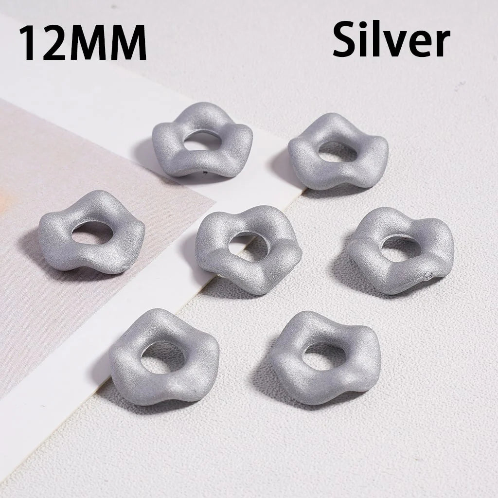 z-Acrylic Spacer Beads Rubber Painted Wavy Shape, Solid Color, 12MM (Single Color is available for 500pcs(Whole Bag) Only)
