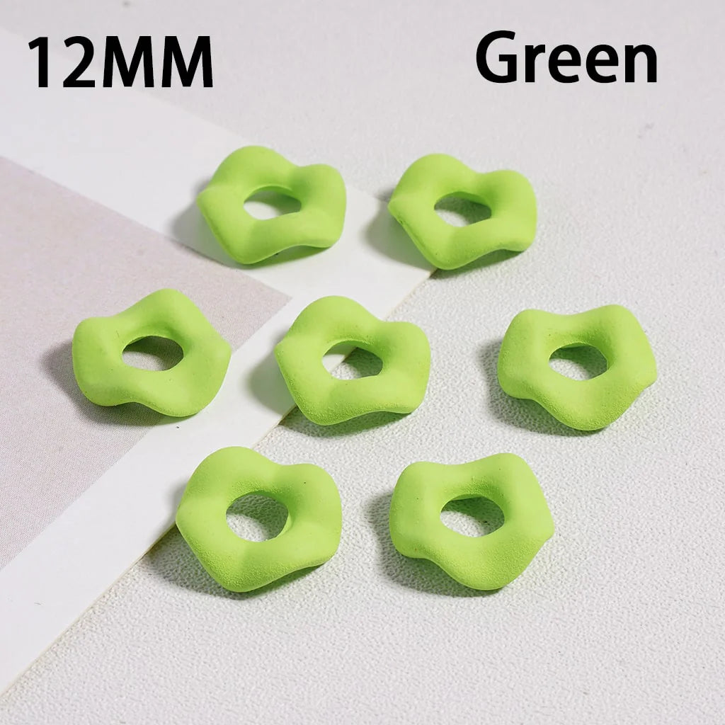 z-Acrylic Spacer Beads Rubber Painted Wavy Shape, Solid Color, 12MM (Single Color is available for 500pcs(Whole Bag) Only)
