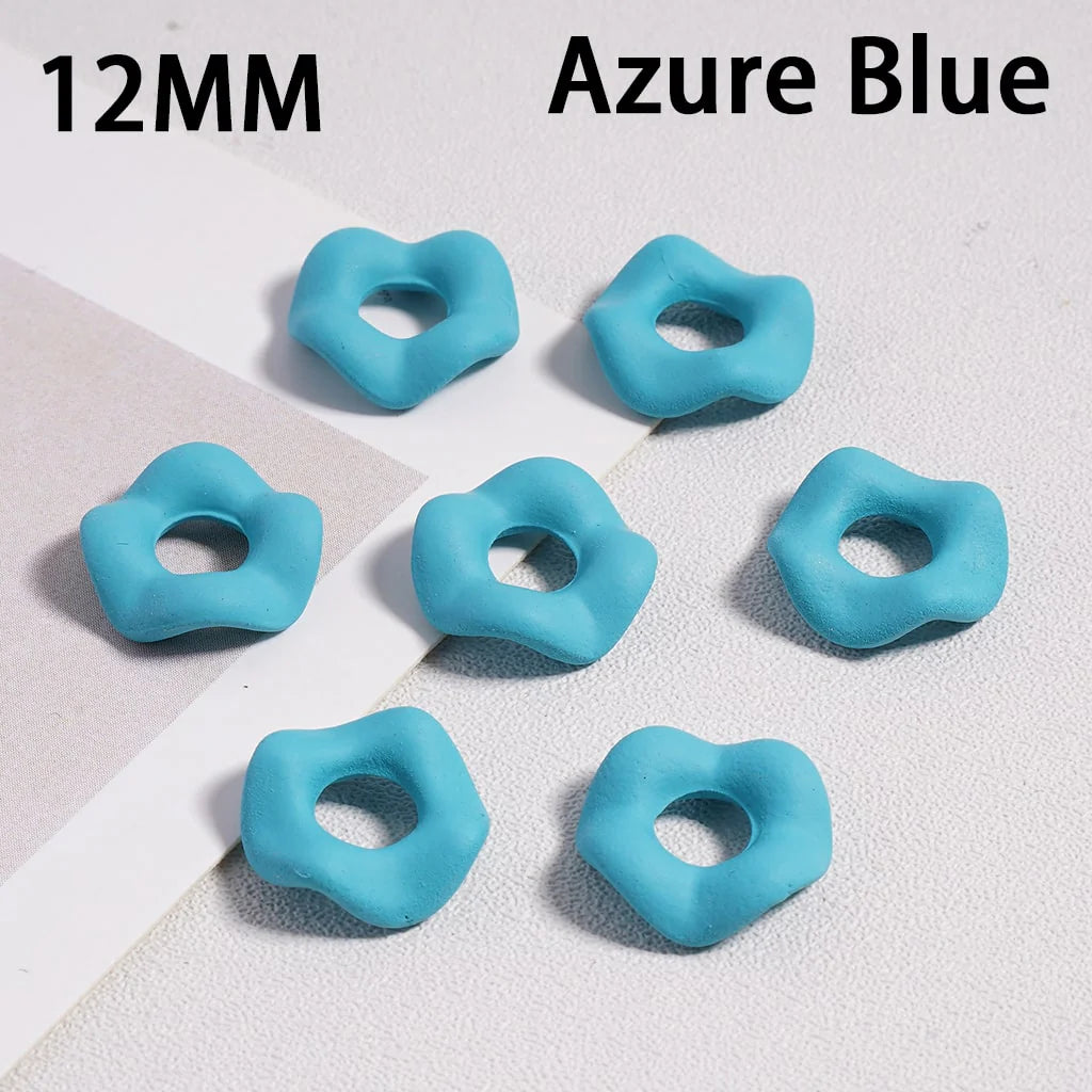 z-Acrylic Spacer Beads Rubber Painted Wavy Shape, Solid Color, 12MM (Single Color is available for 500pcs(Whole Bag) Only)