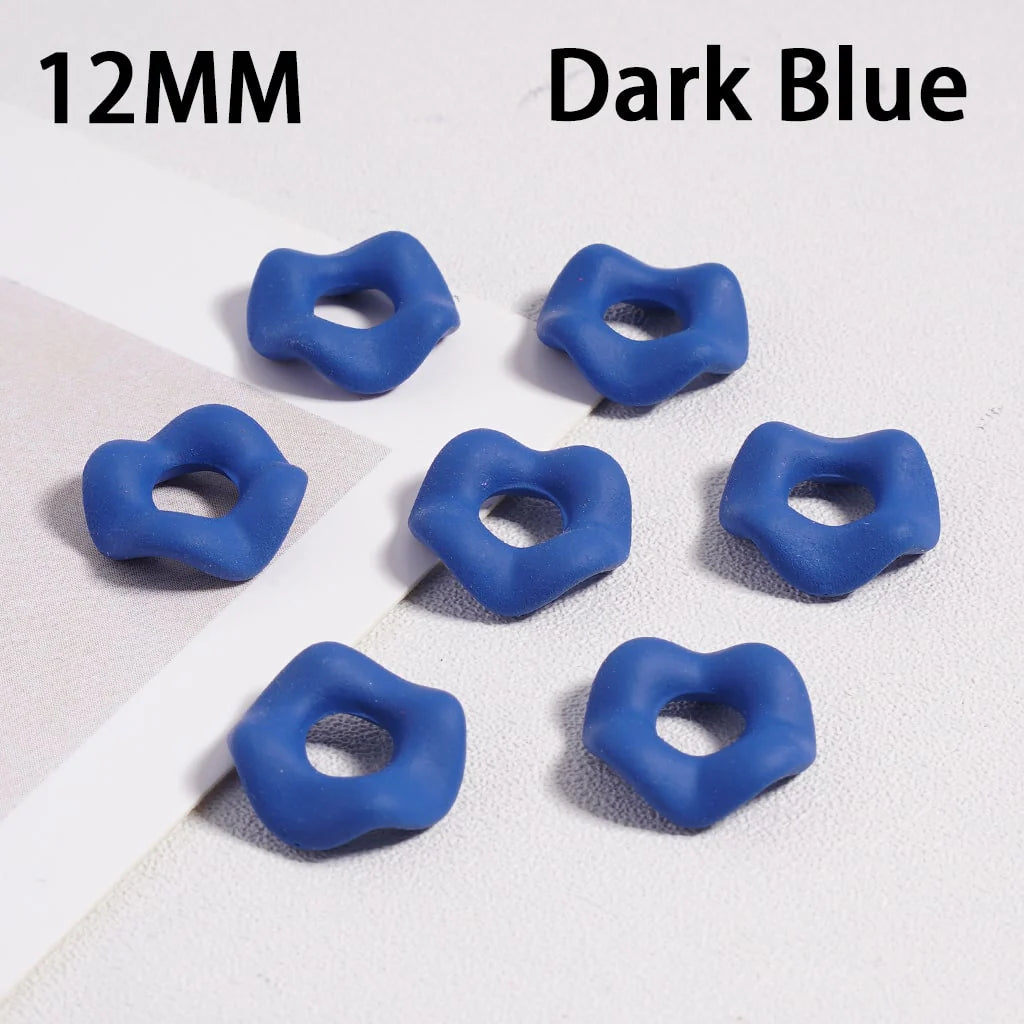 z-Acrylic Spacer Beads Rubber Painted Wavy Shape, Solid Color, 12MM (Single Color is available for 500pcs(Whole Bag) Only)