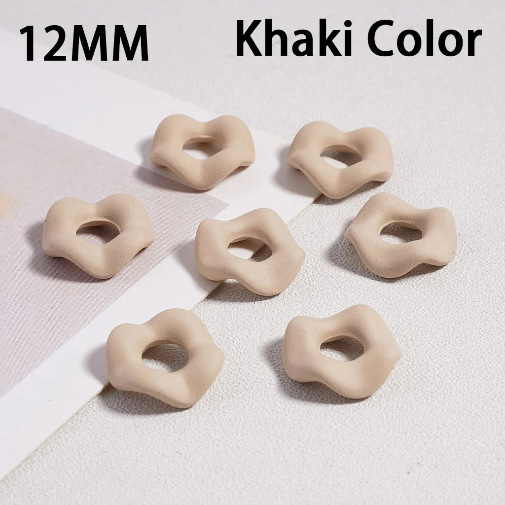 z-Acrylic Spacer Beads Rubber Painted Wavy Shape, Solid Color, 12MM (Single Color is available for 500pcs(Whole Bag) Only)