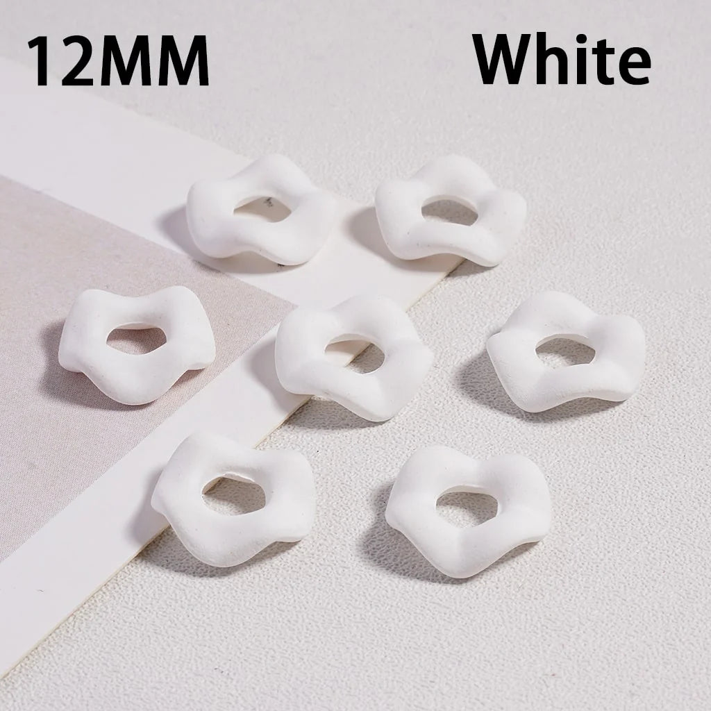 z-Acrylic Spacer Beads Rubber Painted Wavy Shape, Solid Color, 12MM (Single Color is available for 500pcs(Whole Bag) Only)