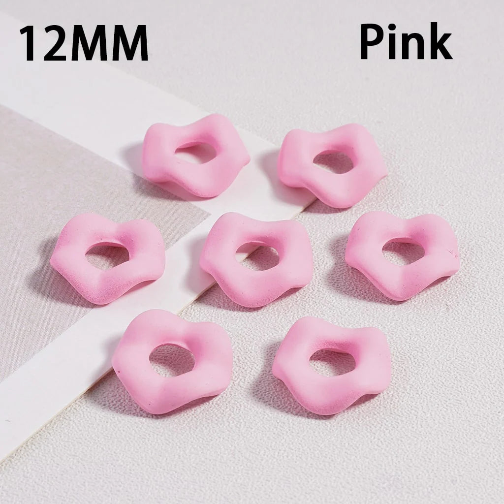 z-Acrylic Spacer Beads Rubber Painted Wavy Shape, Solid Color, 12MM (Single Color is available for 500pcs(Whole Bag) Only)