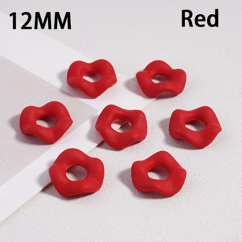 z-Acrylic Spacer Beads Rubber Painted Wavy Shape, Solid Color, 12MM (Single Color is available for 500pcs(Whole Bag) Only)