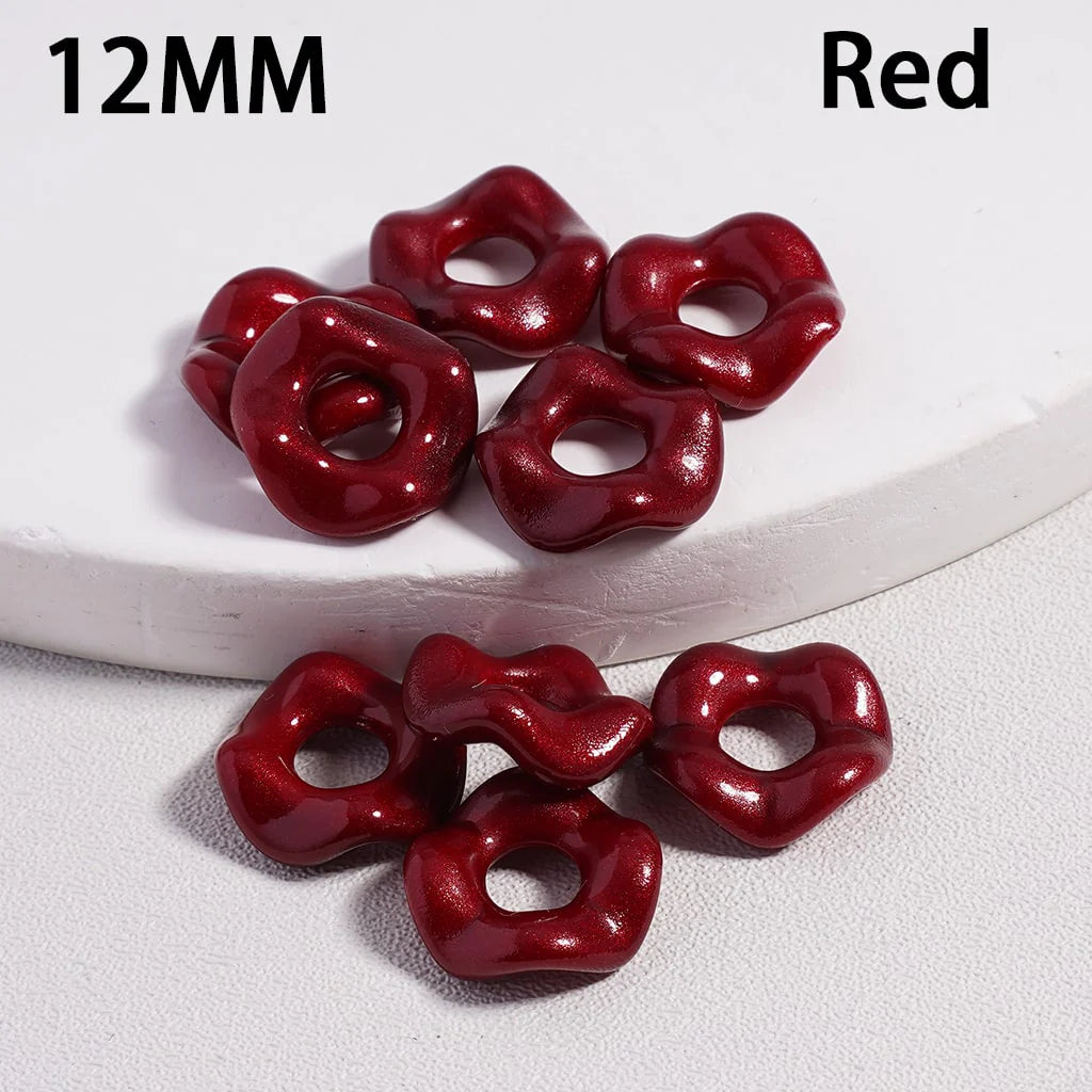z-Acrylic Spacer Beads Wavy Shape, Dark Color Series, 12MM (Single Color is available for 500pcs(Whole Bag) Only)