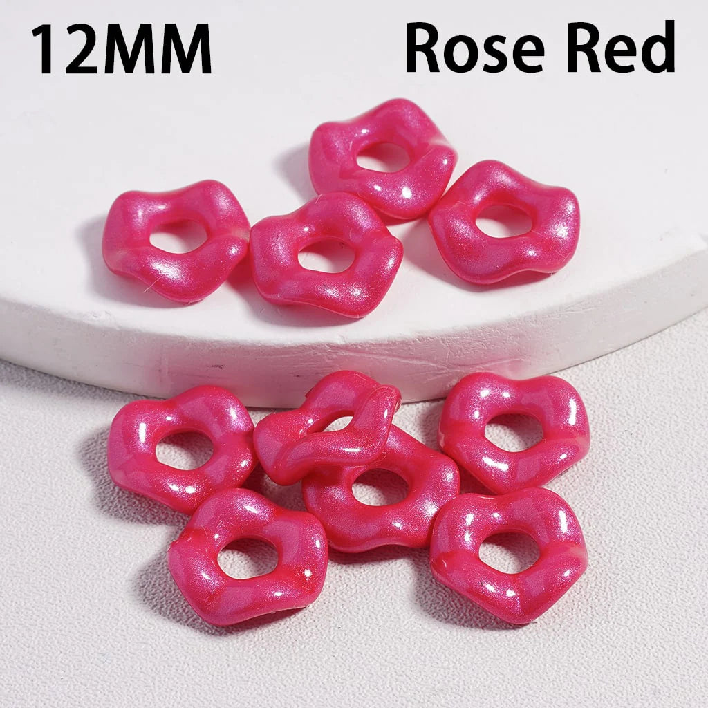 z-Acrylic Spacer Beads Wavy Shape, Dark Color Series, 12MM (Single Color is available for 500pcs(Whole Bag) Only)