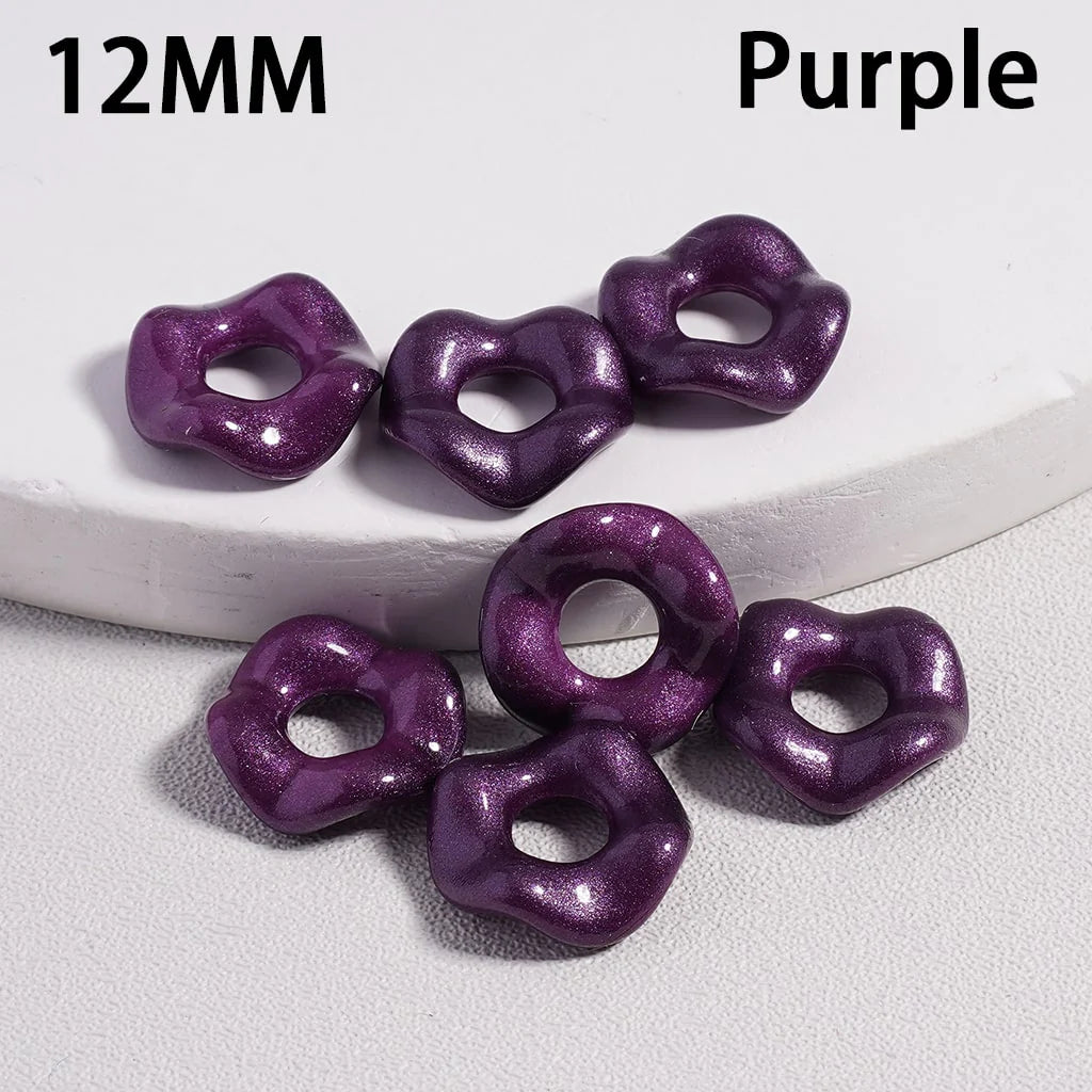 z-Acrylic Spacer Beads Wavy Shape, Dark Color Series, 12MM (Single Color is available for 500pcs(Whole Bag) Only)