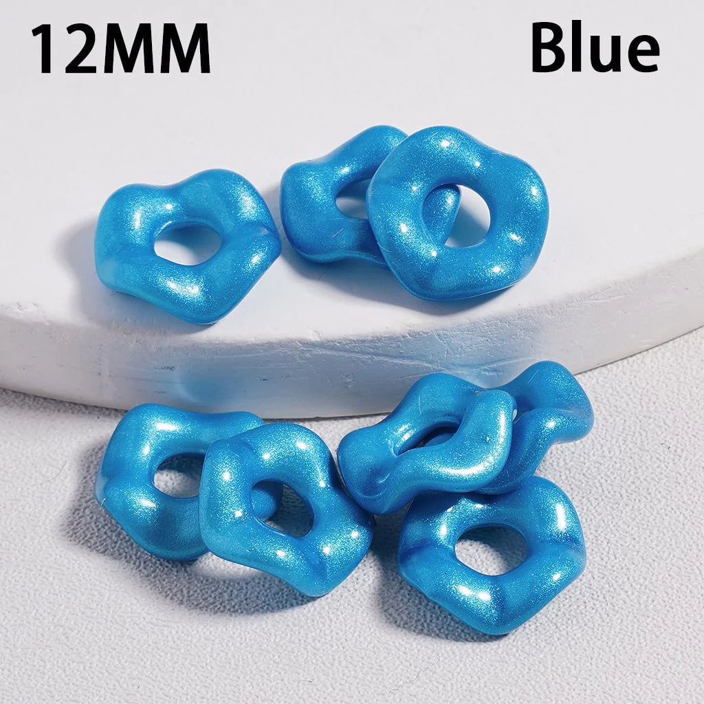 z-Acrylic Spacer Beads Wavy Shape, Dark Color Series, 12MM (Single Color is available for 500pcs(Whole Bag) Only)