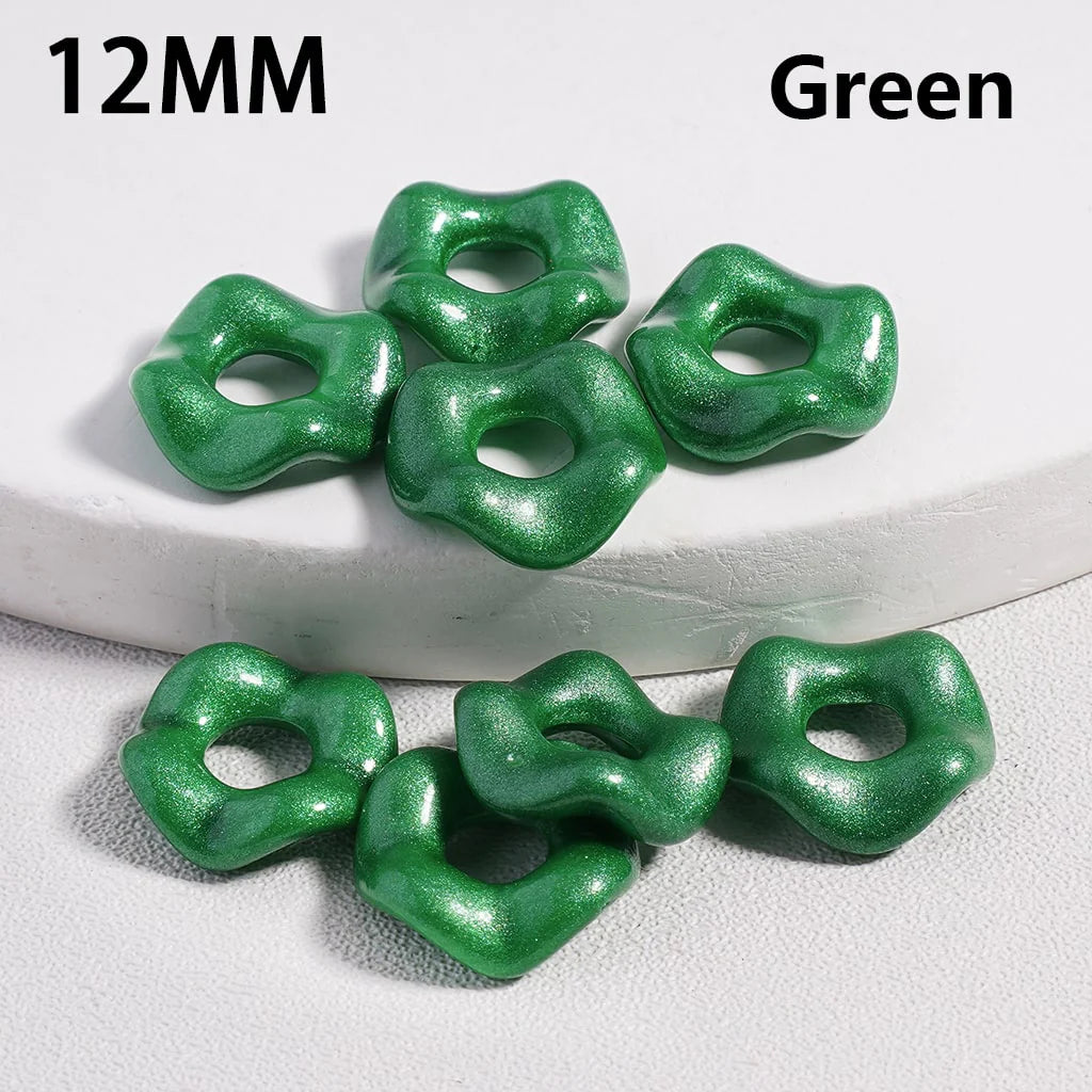 z-Acrylic Spacer Beads Wavy Shape, Dark Color Series, 12MM (Single Color is available for 500pcs(Whole Bag) Only)