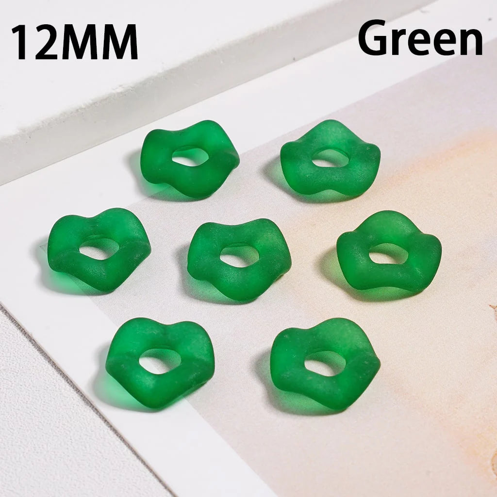 z-Acrylic Spacer Beads Frosted Matte Wavy Shape, Translucent Color, 12MM (Single Color is available for 500pcs(Whole Bag) Only)