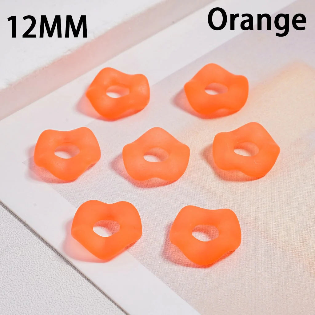 z-Acrylic Spacer Beads Frosted Matte Wavy Shape, Translucent Color, 12MM (Single Color is available for 500pcs(Whole Bag) Only)