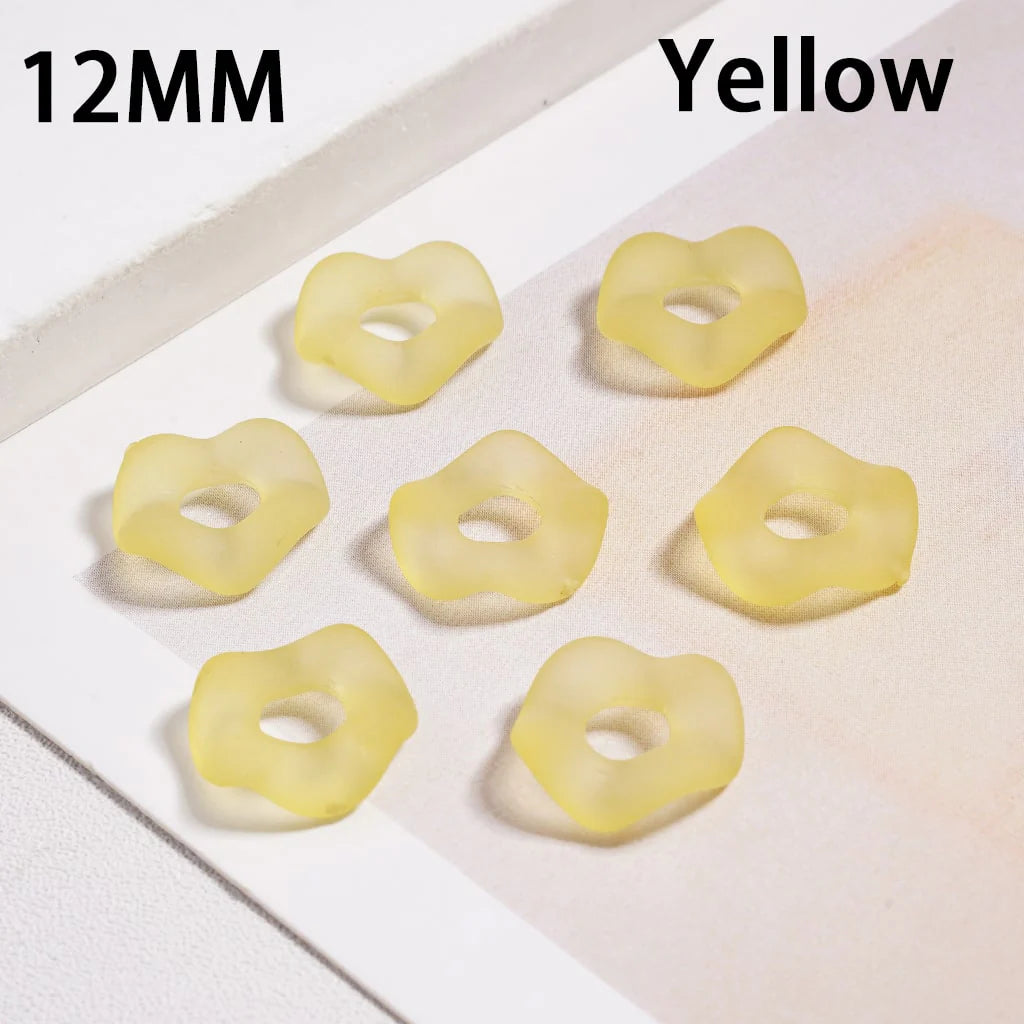 z-Acrylic Spacer Beads Frosted Matte Wavy Shape, Translucent Color, 12MM (Single Color is available for 500pcs(Whole Bag) Only)