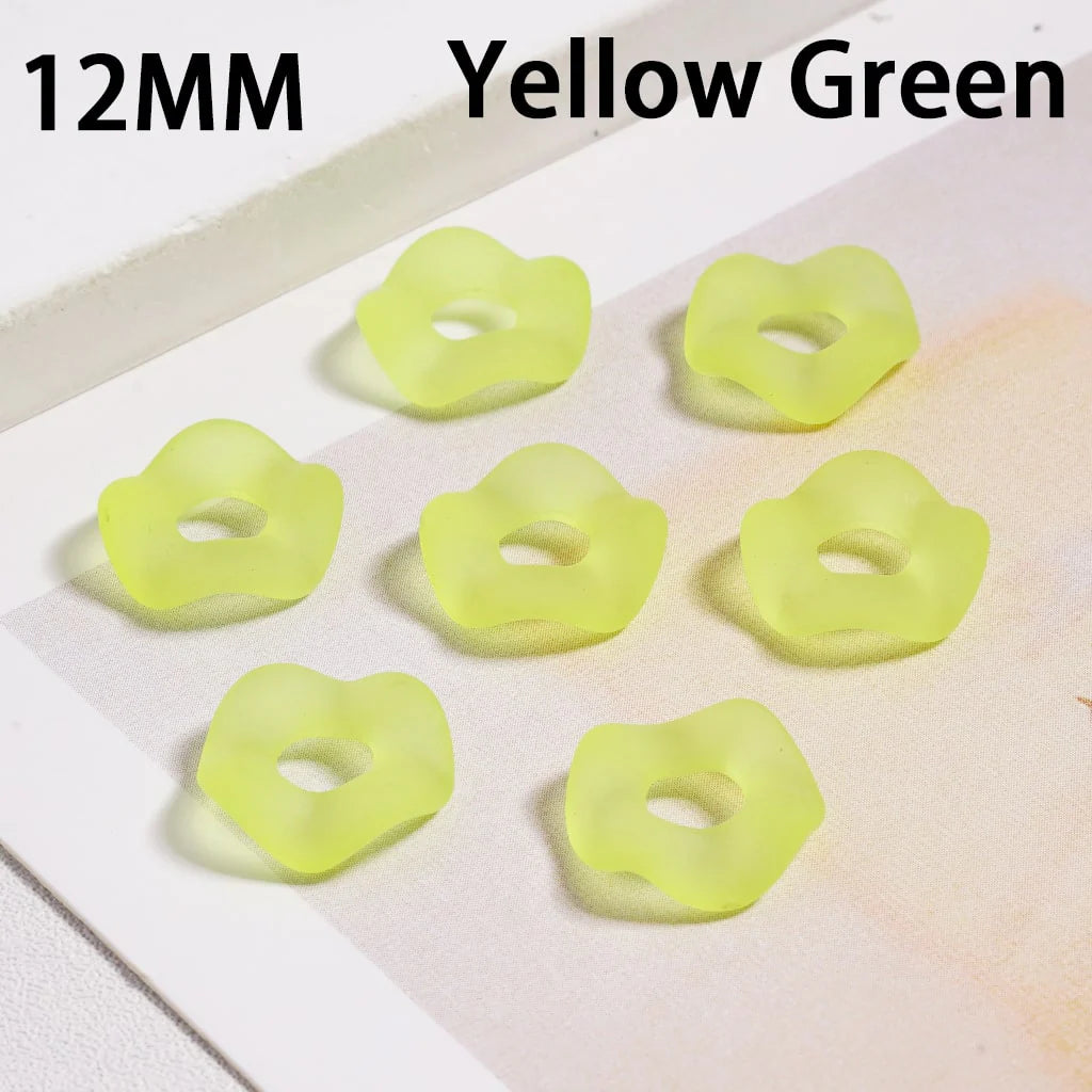 z-Acrylic Spacer Beads Frosted Matte Wavy Shape, Translucent Color, 12MM (Single Color is available for 500pcs(Whole Bag) Only)