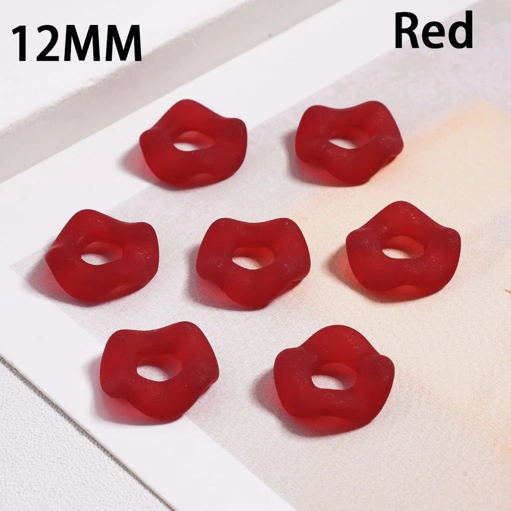 z-Acrylic Spacer Beads Frosted Matte Wavy Shape, Translucent Color, 12MM (Single Color is available for 500pcs(Whole Bag) Only)