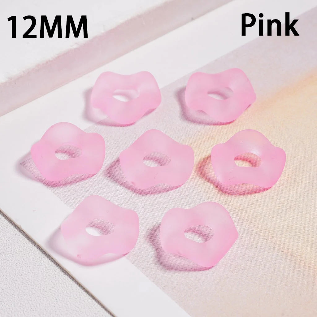 z-Acrylic Spacer Beads Frosted Matte Wavy Shape, Translucent Color, 12MM (Single Color is available for 500pcs(Whole Bag) Only)
