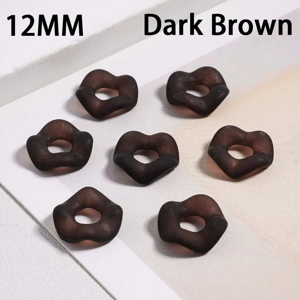 z-Acrylic Spacer Beads Frosted Matte Wavy Shape, Translucent Color, 12MM (Single Color is available for 500pcs(Whole Bag) Only)