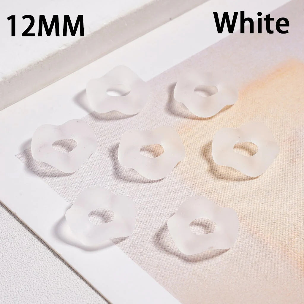 z-Acrylic Spacer Beads Frosted Matte Wavy Shape, Translucent Color, 12MM (Single Color is available for 500pcs(Whole Bag) Only)
