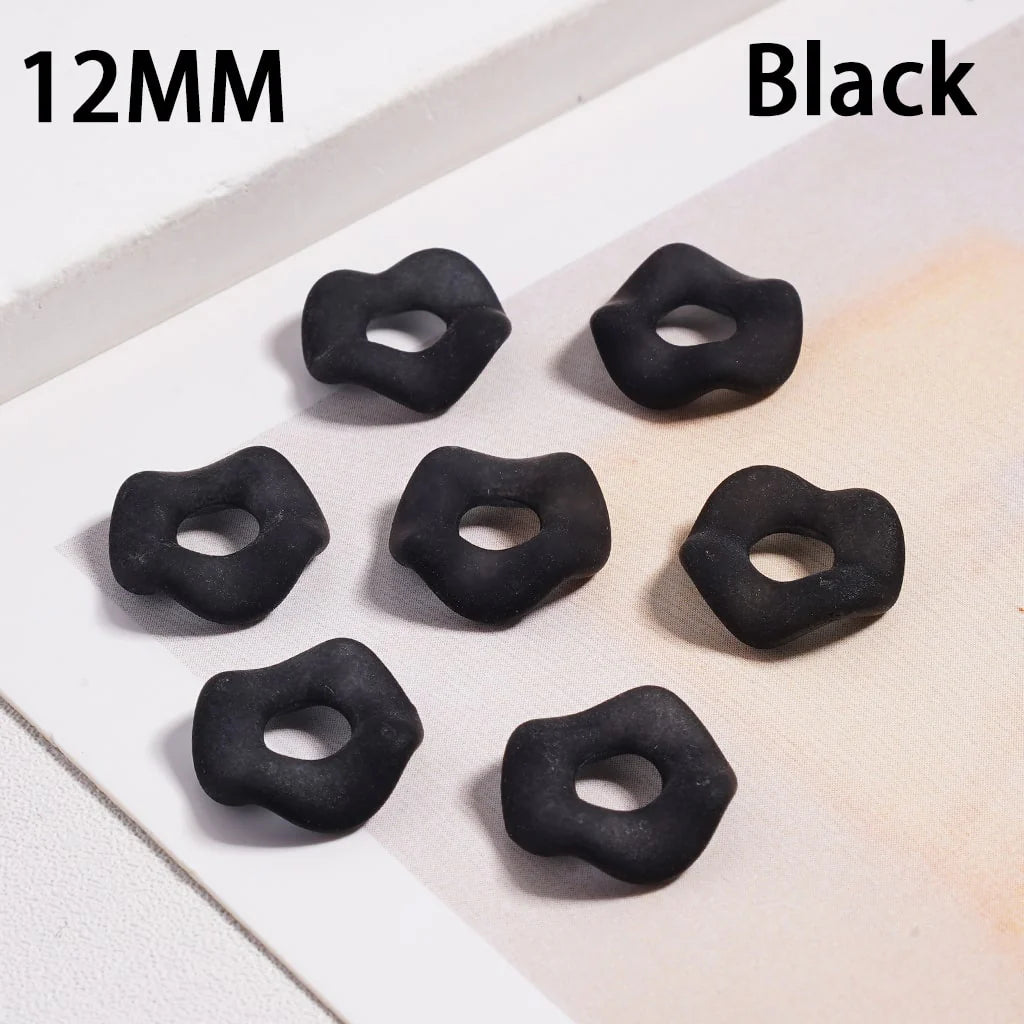 z-Acrylic Spacer Beads Frosted Matte Wavy Shape, Translucent Color, 12MM (Single Color is available for 500pcs(Whole Bag) Only)