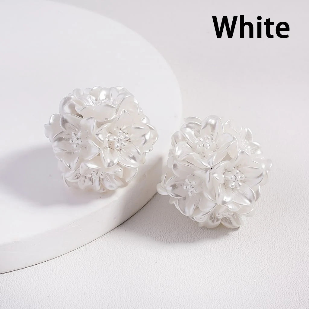 z-Clay Beads Shiny Flowers with Stamen, Multi-Color, Around 20-25MM