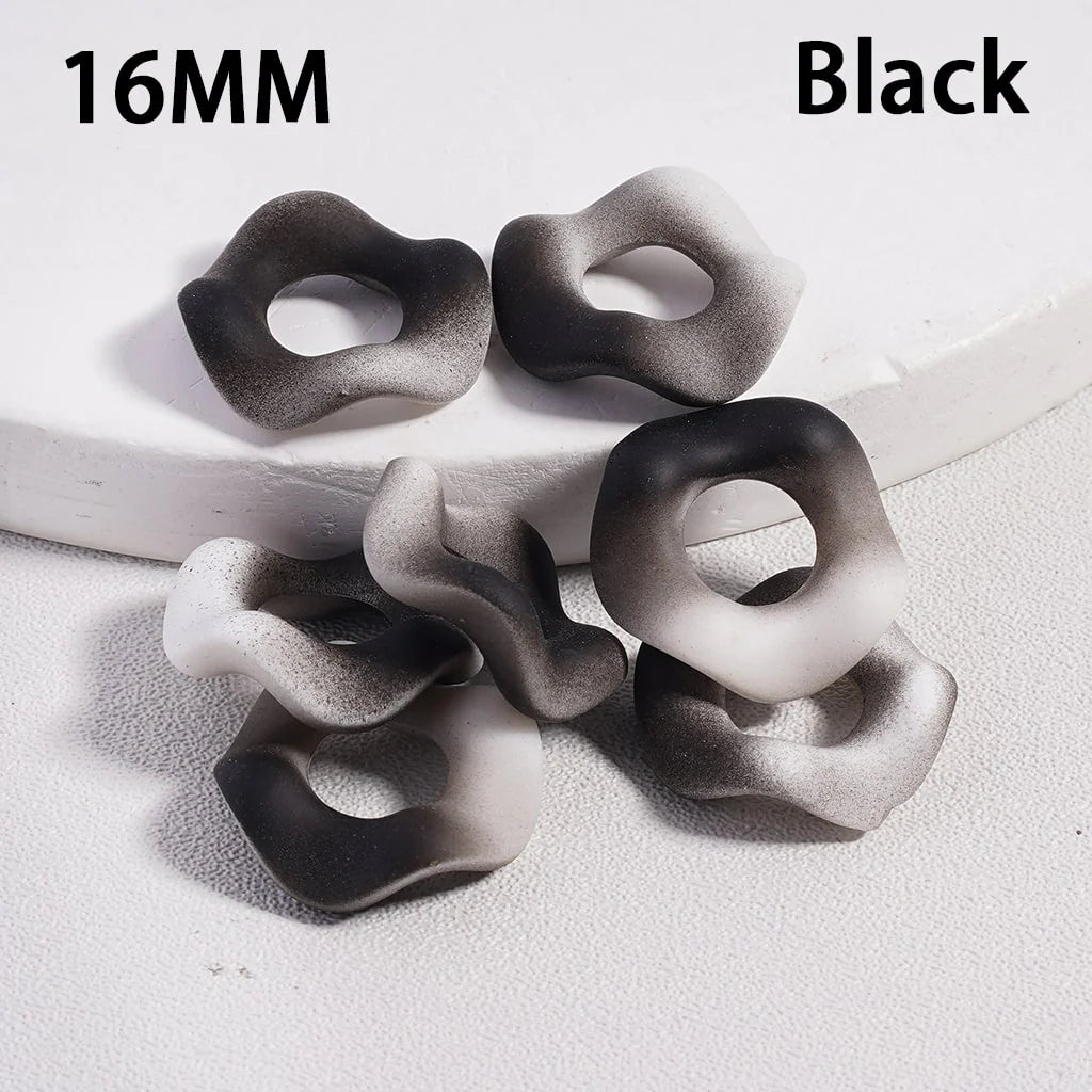 z-Acrylic Spacer Beads Frosted Matte Wavy Shape, Ombre Color, 16MM
