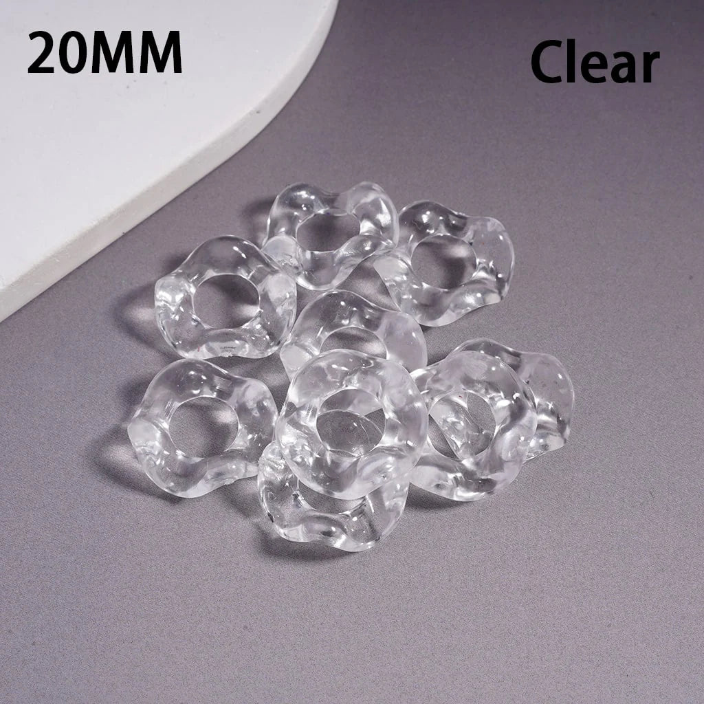 z-Acrylic Spacer Beads Wavy Shape, Translucent Color, 20MM, Random Mix