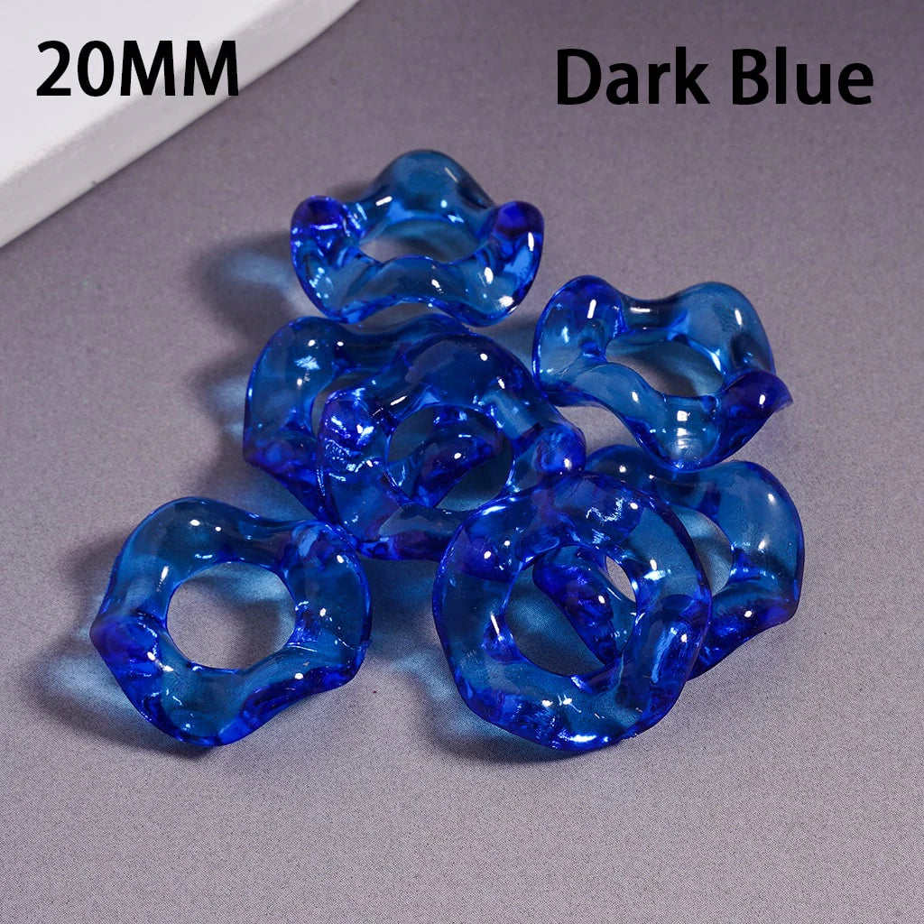 z-Acrylic Spacer Beads Wavy Shape, Translucent Color, 20MM, Random Mix