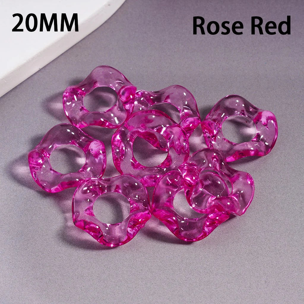 z-Acrylic Spacer Beads Wavy Shape, Translucent Color, 20MM, Random Mix
