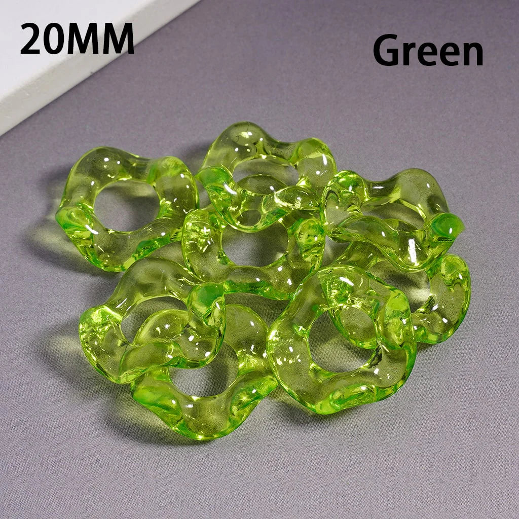 z-Acrylic Spacer Beads Wavy Shape, Translucent Color, 20MM, Random Mix