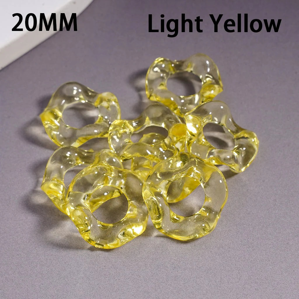 z-Acrylic Spacer Beads Wavy Shape, Translucent Color, 20MM, Random Mix