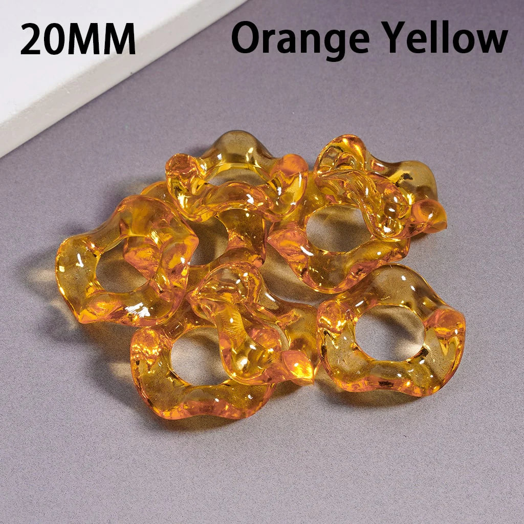 z-Acrylic Spacer Beads Wavy Shape, Translucent Color, 20MM, Random Mix
