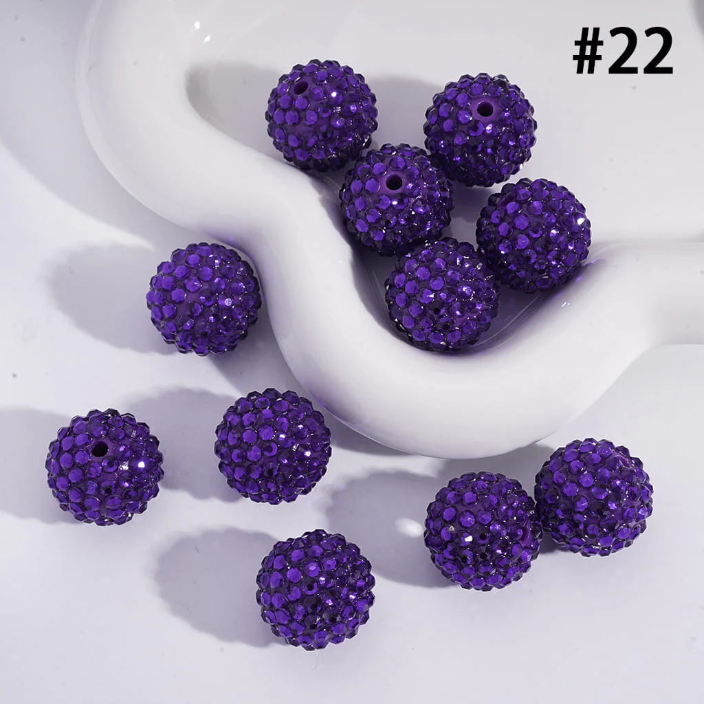 z-20MM Rhinestone Beads, Collection of Acrylic Rhinestone Beads, Part 1: Color No.1 -No.32