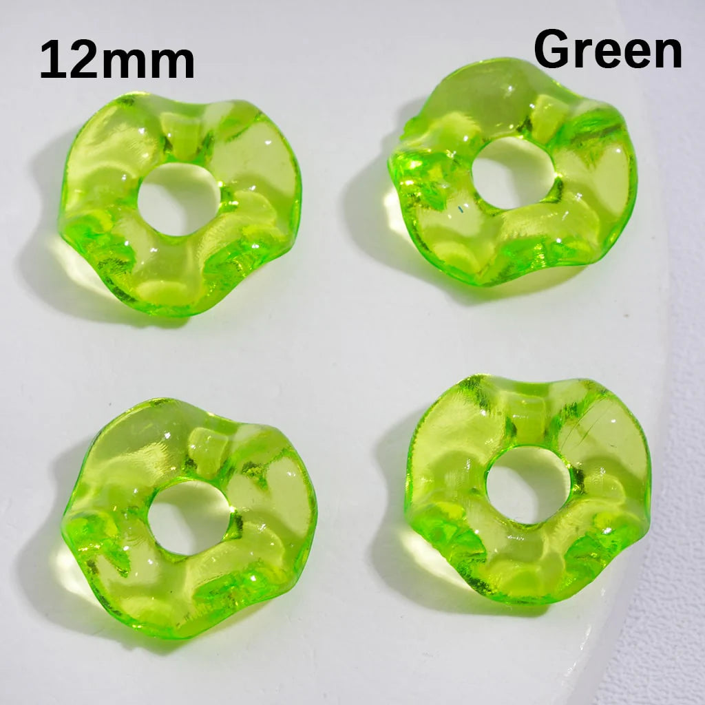 z-Spacer Acrylic Beads Wavy Shape Translucent Multi-Color 12MM (Single Color is available for 1450pcs(whole bag) Only)