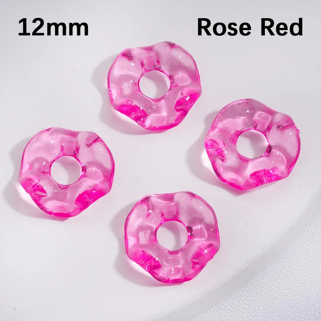 z-Spacer Acrylic Beads Wavy Shape Translucent Multi-Color 12MM (Single Color is available for 1450pcs(whole bag) Only)