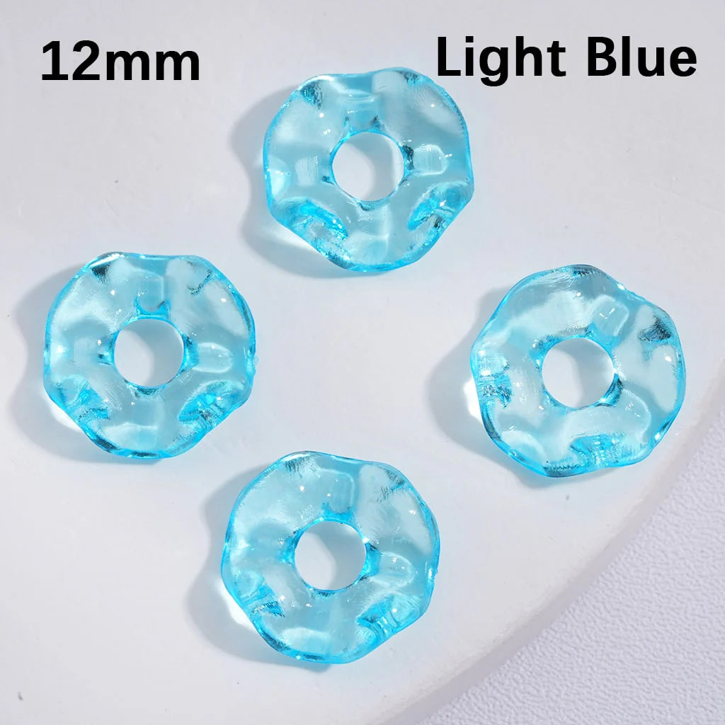 z-Spacer Acrylic Beads Wavy Shape Translucent Multi-Color 12MM (Single Color is available for 1450pcs(whole bag) Only)
