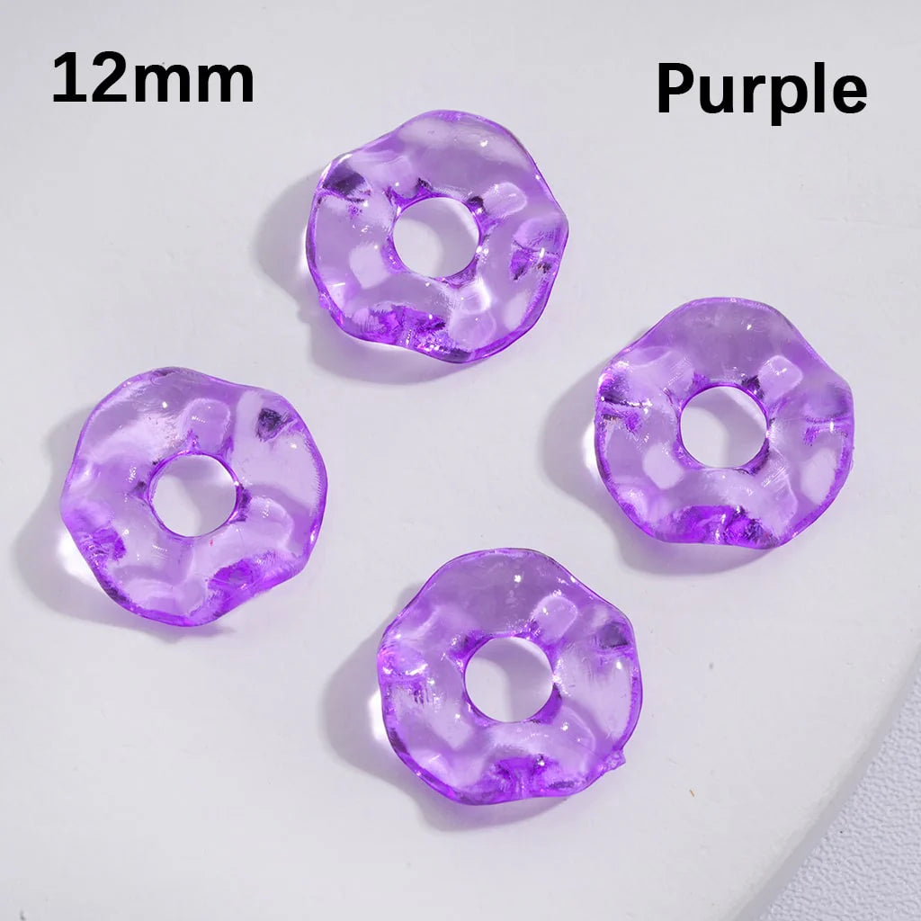 z-Spacer Acrylic Beads Wavy Shape Translucent Multi-Color 12MM (Single Color is available for 1450pcs(whole bag) Only)