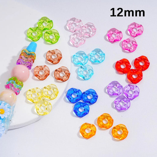 z-Spacer Acrylic Beads Wavy Shape Translucent Multi-Color 12MM (Single Color is available for 1450pcs(whole bag) Only)