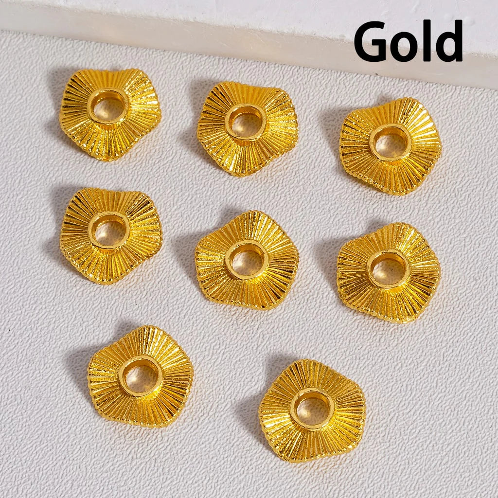 z-Mini Cute Multi-Color Wave Shape Metal Spacer with Stripes, 10MM