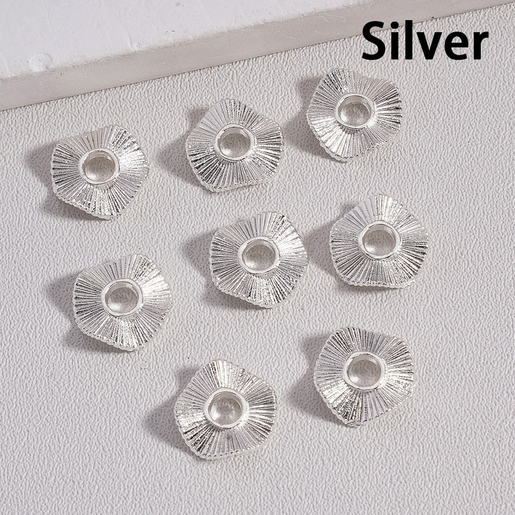 z-Mini Cute Multi-Color Wave Shape Metal Spacer with Stripes, 10MM