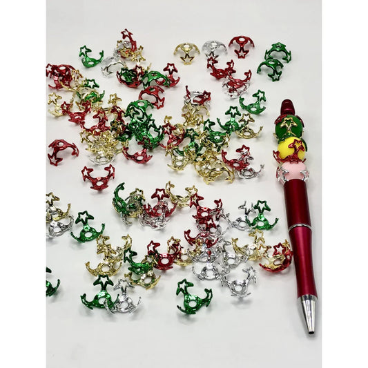 z-Christmas Acrylic Bead Cage Bead Cap for 16mm Beads Star Shape Glossy PLEASE READ DESCRIPTION