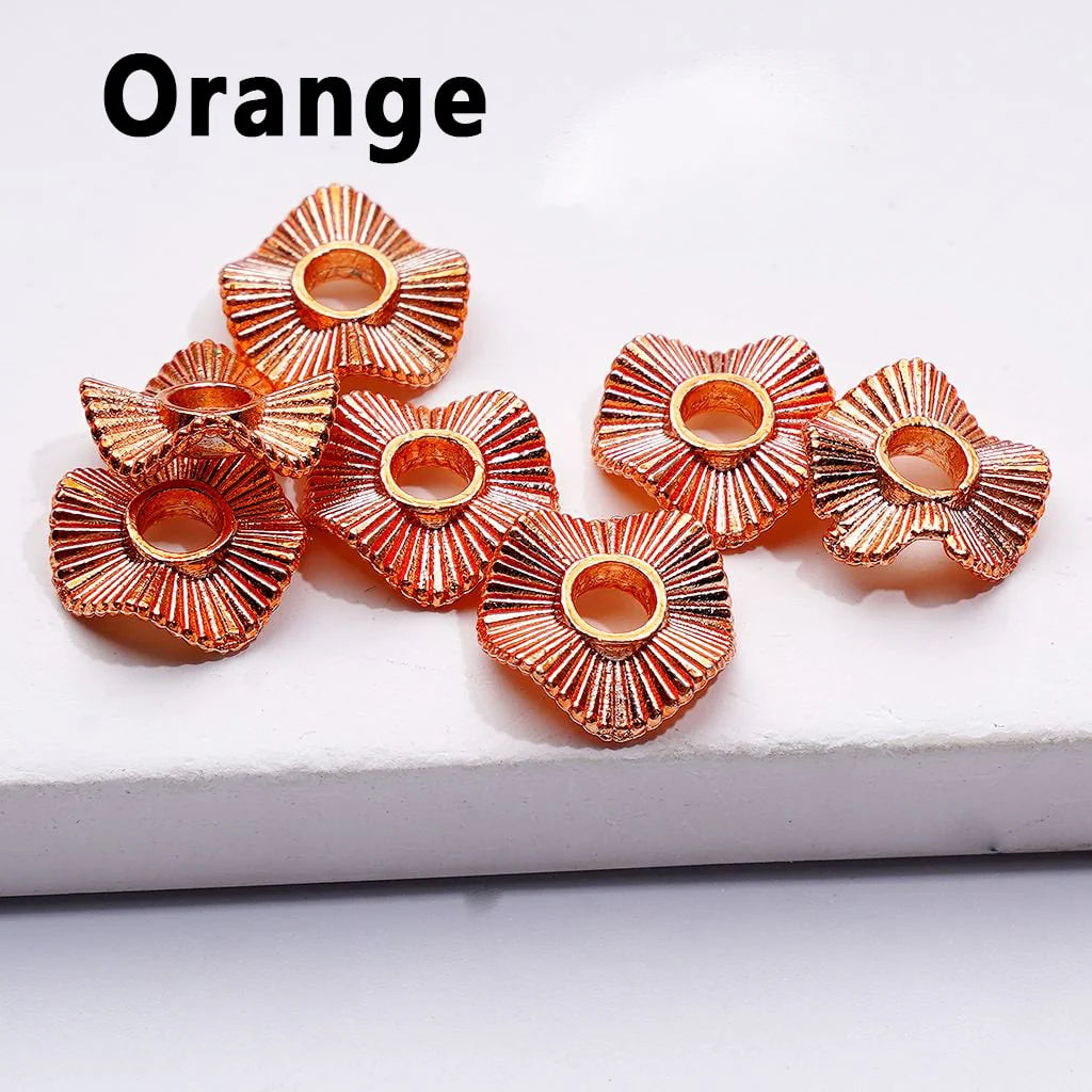z-Mini Cute Multi-Color Wave Shape Metal Spacer with Stripes, 10MM