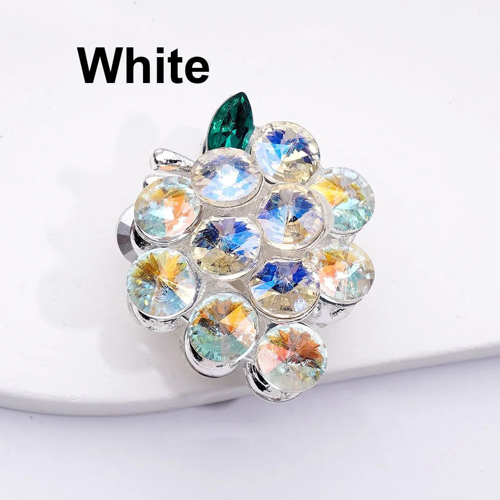 z-Silver Metal Beads with Bling Bling Shiny Grapes Rhinestones, Around 35*30MM