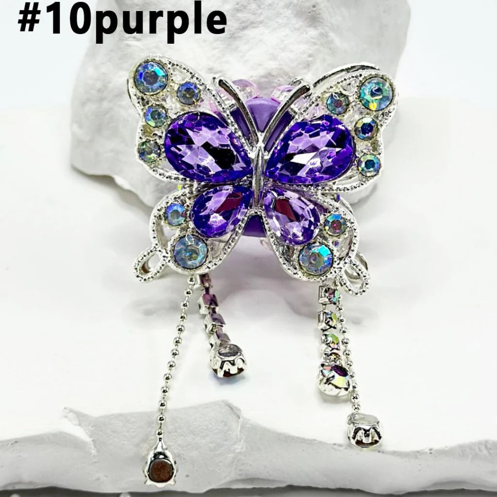 z-Bling Bling Butterfly Fancy Alloy Clay Beads with Rhinestones and Pendants Chains, 34MM by 40MM