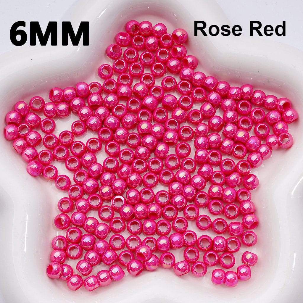 z-Waist Beads for Jewelry Making - UV Coated Mini Seed Acrylic Beads with Large Hole - 6mm - Random Mix - Can Be Used for Pen - 1000 Beads Pack