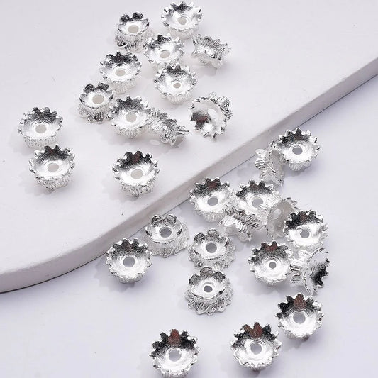z-Mini Cute Gold Alloy Flower Spacer, 8-10MM, Random Mix