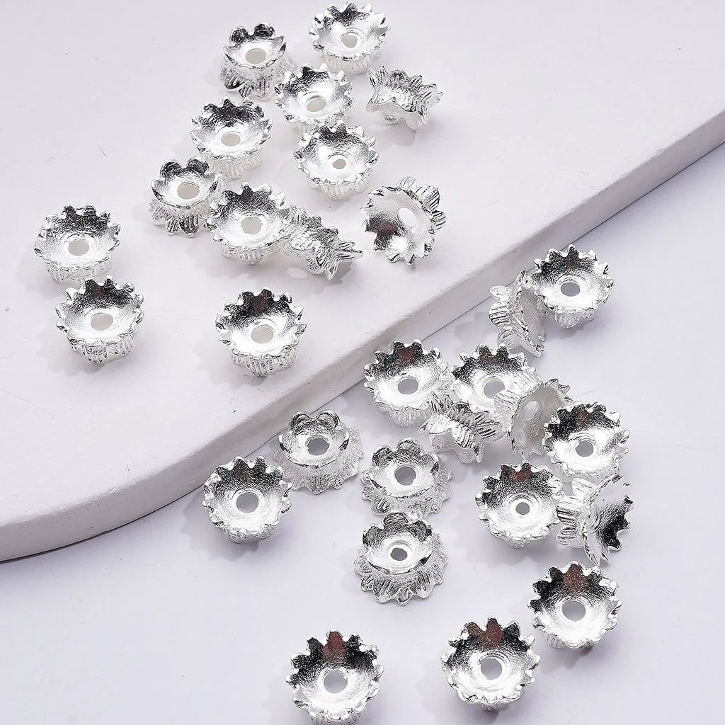 z-Mini Cute Gold Alloy Flower Spacer, 8-10MM, Random Mix