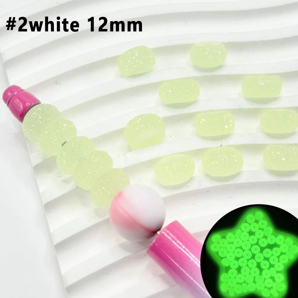 Z-Luminous Colorful Wheel Acrylic Beads with Sugar Spacer Texture on Side, 12mm