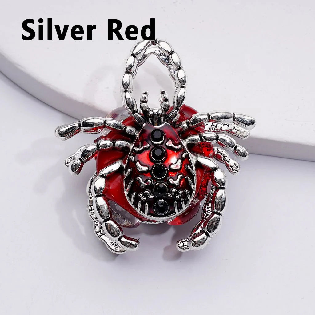 z-Bling Bling Fancy Alloy Spider with Colorful Rhinestones Clay Beads, Around 40*36*20MM