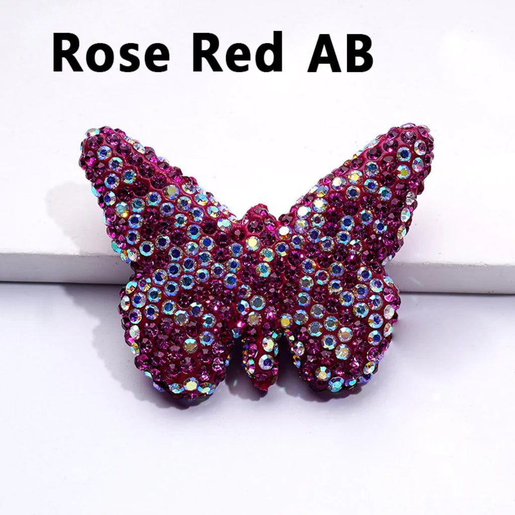 z-Exquisite Multi-Color Butterfly Clay Beads with Shiny Rhinestones, 54*41MM